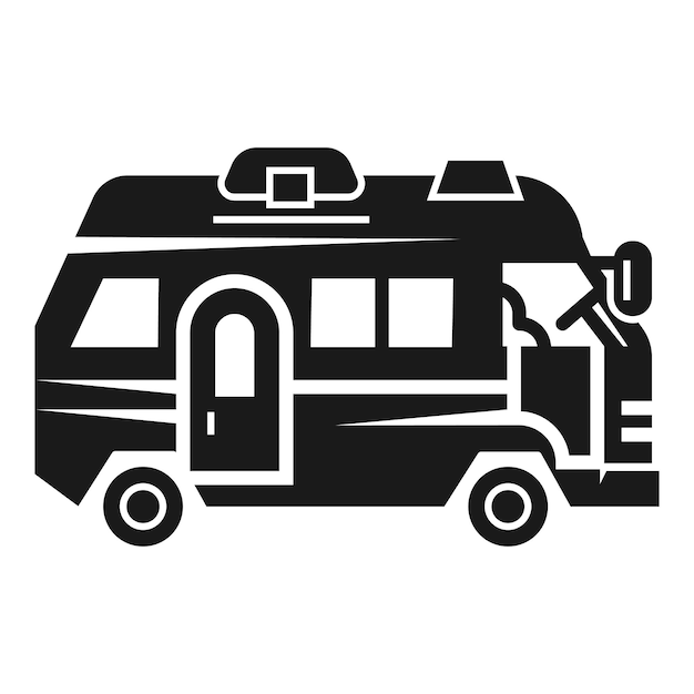 Icono de autocaravana de vacaciones Ilustración simple del icono de vector de autocaravana de vacaciones para diseño web aislado sobre fondo blanco