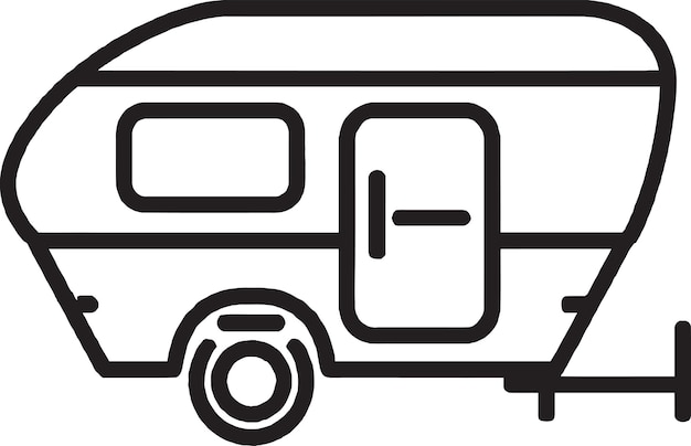 Icono de autocaravana de vector compacto RV para su experiencia de viaje portátil