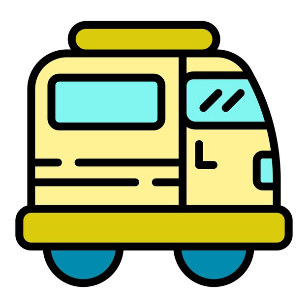 Icono automático de viaje Contorno de viaje automático Icono vectorial de color plano aislado