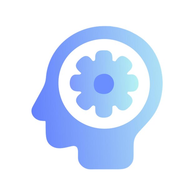 Ícono de automatización del factor humano con formas de colores gradiente