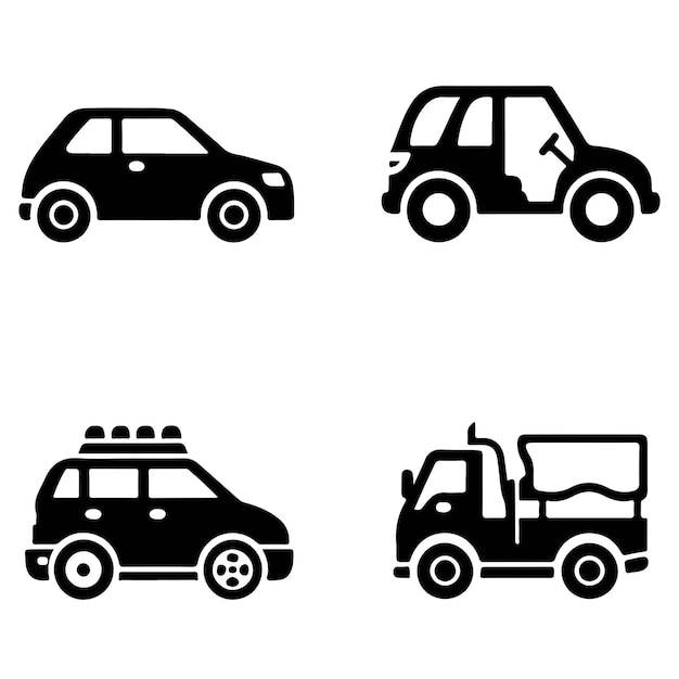Icono de automóvil compacto Ilustración vectorial del ícono de automóvil