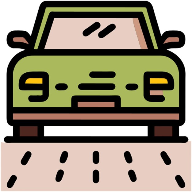 icono de automóvil con contorno de colores