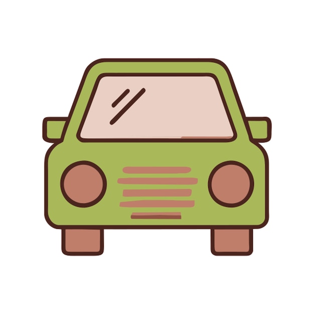 icono de automóvil con contorno de colores