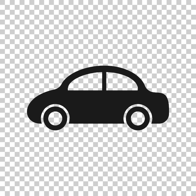 Icono de automóvil en estilo plano Ilustración vectorial de vehículo de automóvil en fondo blanco aislado Concepto de negocio de sedán