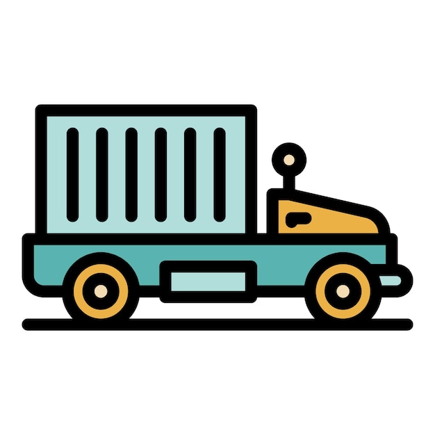 Icono de automóvil futurista Contorno de automóvil futurístico Icono vectorial de color plano aislado