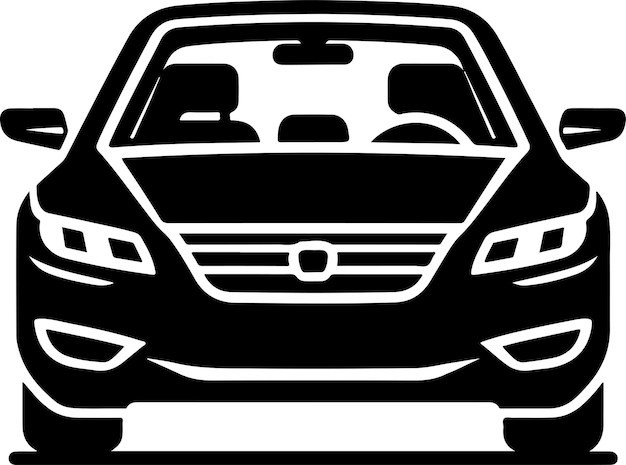Icono de automóvil Icono de vehículo de automóvil aislado Iconos de transporte Silueta de automóvil vista delantera