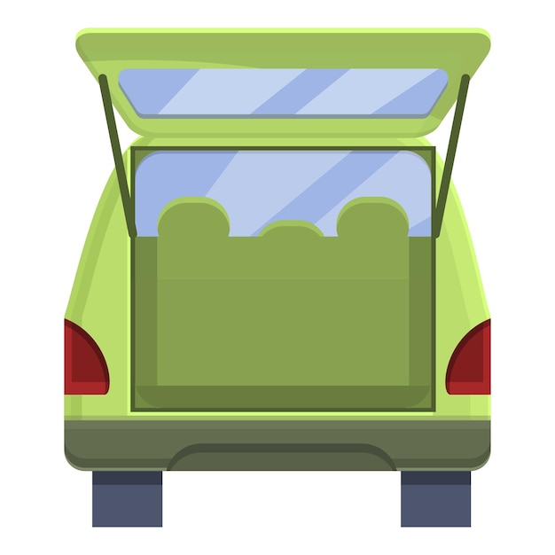 Icono de automóvil de maletero de minivan Icono vectorial de automóvil de molde de minivan para diseño web aislado en fondo blanco