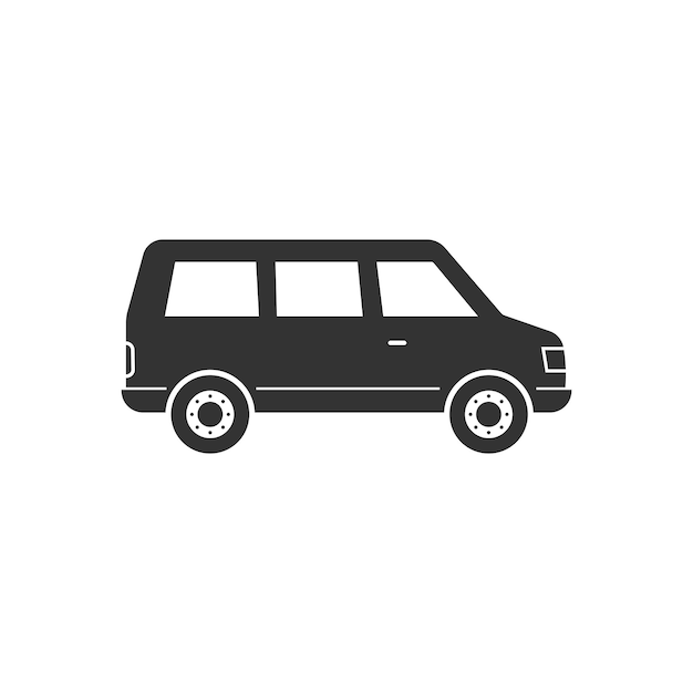 Icono de automóvil de minivan Símbolo de vehículo icono vectorial simple moderno para el diseño de sitios web aplicación móvil ui