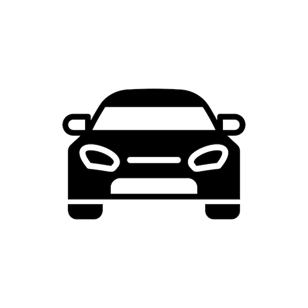 Icono de automóvil negro Símbolo de conducción Pictograma de tráfico Ilustración de automóvil negro Icono de entrega de automóvil