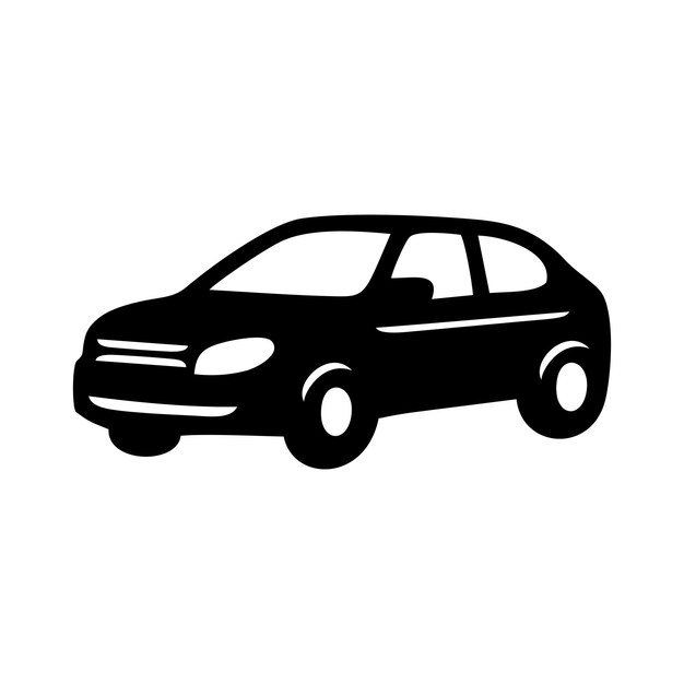 Icono de automóvil negro vehículo silueta de automóvil símbolo de transporte ilustración vectorial