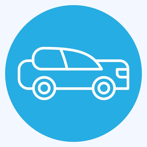Icono de automóvil relacionado con el diseño de estilo de ojos azules del símbolo de estacionamiento editable