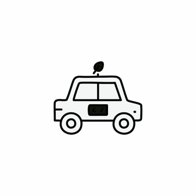 icono de automóvil símbolo de diseño vectorial de automóvil eléctrico con antena y antena parabólica