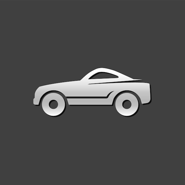 Ícono de automóviles deportivos en el estilo de color gris metálico Coupe de velocidad de lujo