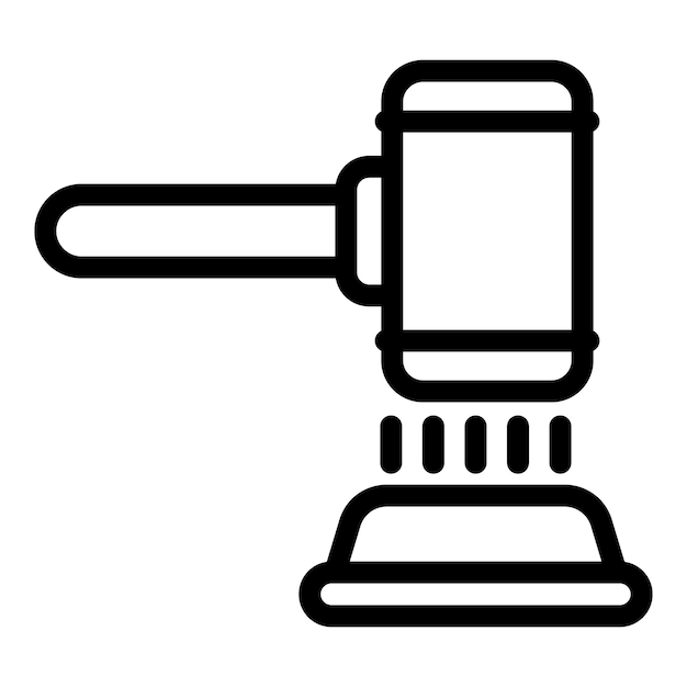 Icono de autoridad legal Icono de vector de autoridad legal de esquema para diseño web aislado sobre fondo blanco