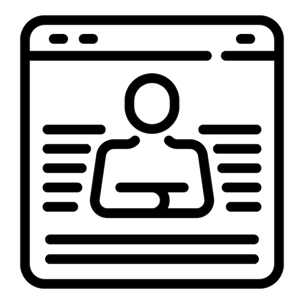 Icono de autoridad en línea Esquema del icono de vector de autoridad en línea para diseño web aislado sobre fondo blanco