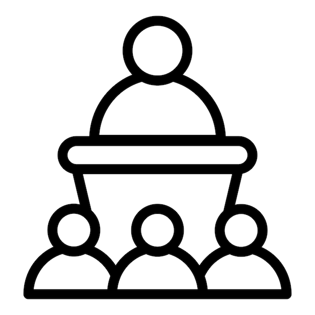 Icono de autoridad pública Icono de vector de autoridad pública de esquema para diseño web aislado sobre fondo blanco
