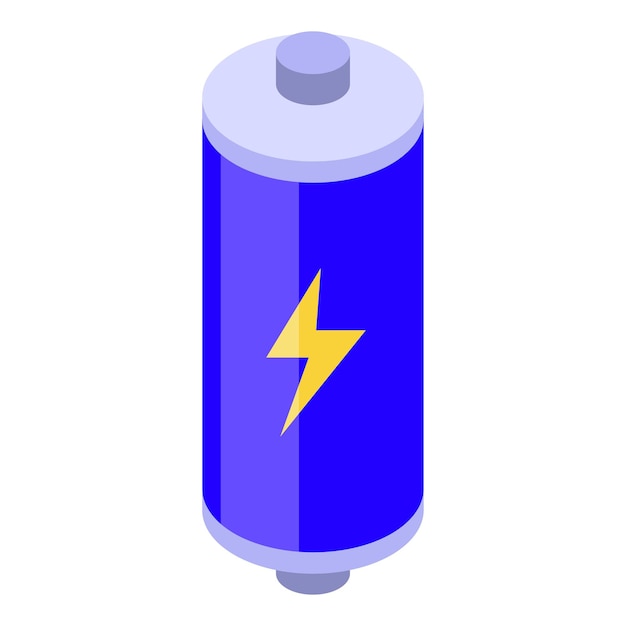 Icono de avance de batería de carga Isométrico de icono de vector de avance de batería de carga para diseño web aislado sobre fondo blanco