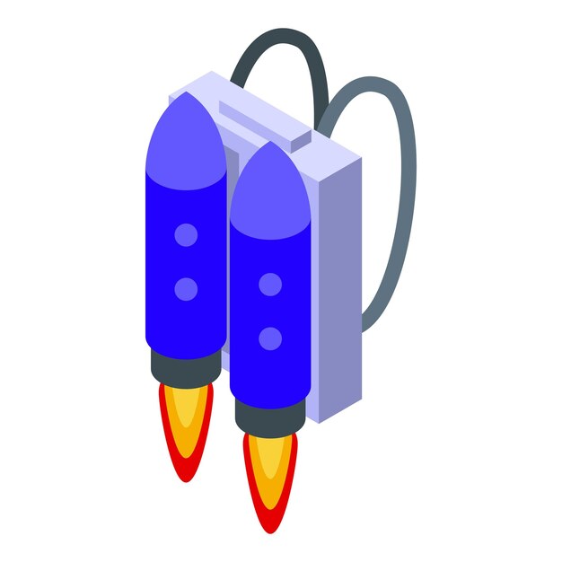 Icono de avance de cohetes traseros Isométrico de icono de vector de avance de cohetes traseros para diseño web aislado sobre fondo blanco