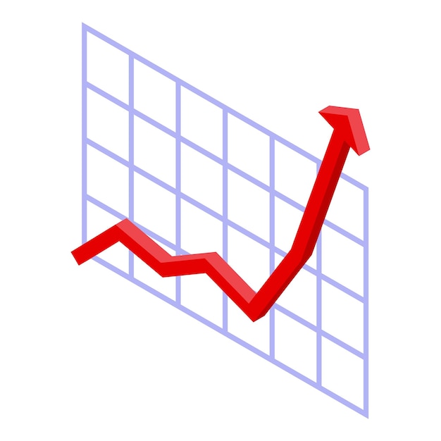 Icono de avance del gráfico gráfico Isométrico del icono de vector de avance del gráfico gráfico para diseño web aislado sobre fondo blanco