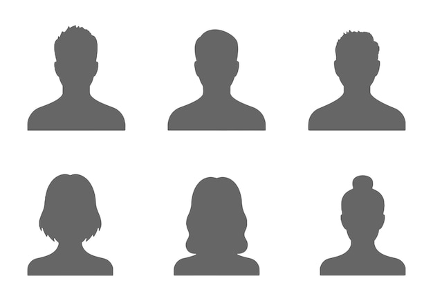Ícono de avatar Configuración de íconos de perfil Configuraciones de avatares masculinos y femeninos Ilustración vectorial