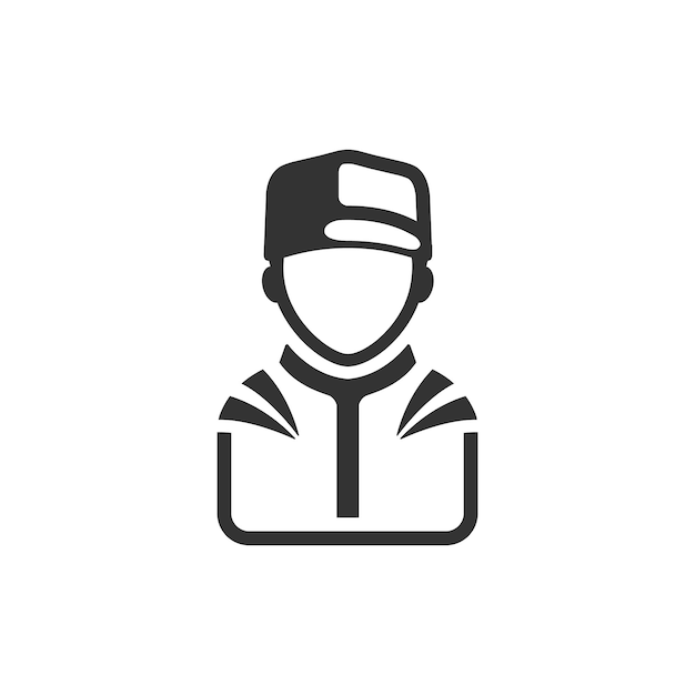 Icono de avatar de corredor en blanco y negro