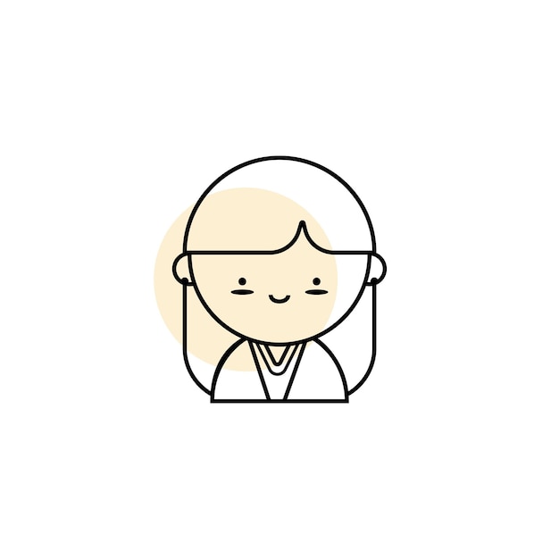 Icono de avatar lindo de tono dual