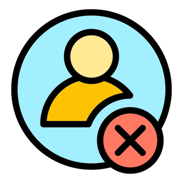 Icono de avatar de lista negra Contorno Icono vectorial de avatar de Lista negra para diseño web aislado en fondo blanco de color plano