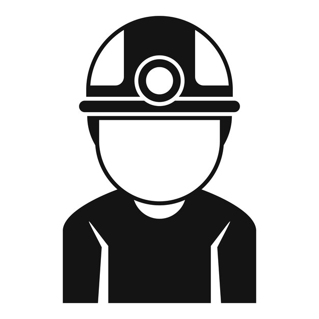 El ícono del avatar del minero en estilo plano