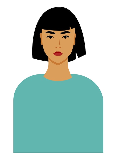 El icono de avatar de una mujer china vector premium