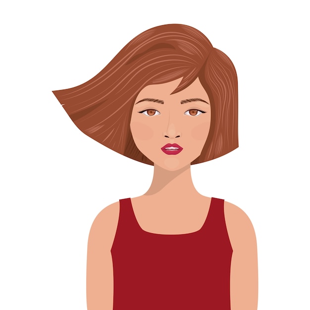 Vector icono de avatar de mujer mujer chica cartoon