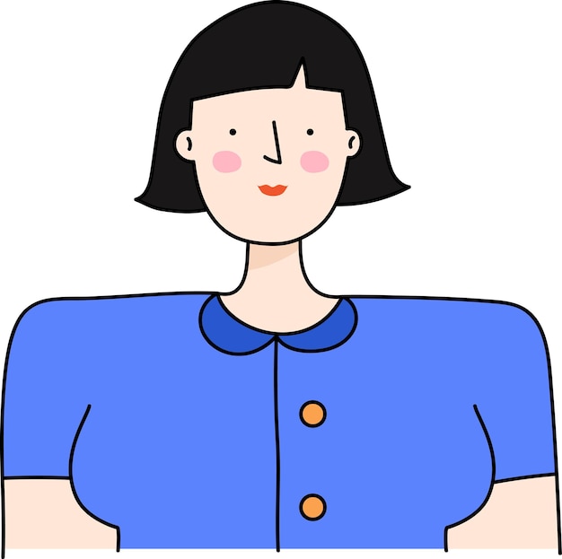 Vector icono de avatar de niña para la aplicación de impresión de diseño de póster de documento de sitio web estilo de icono de concepto de avatar y personas