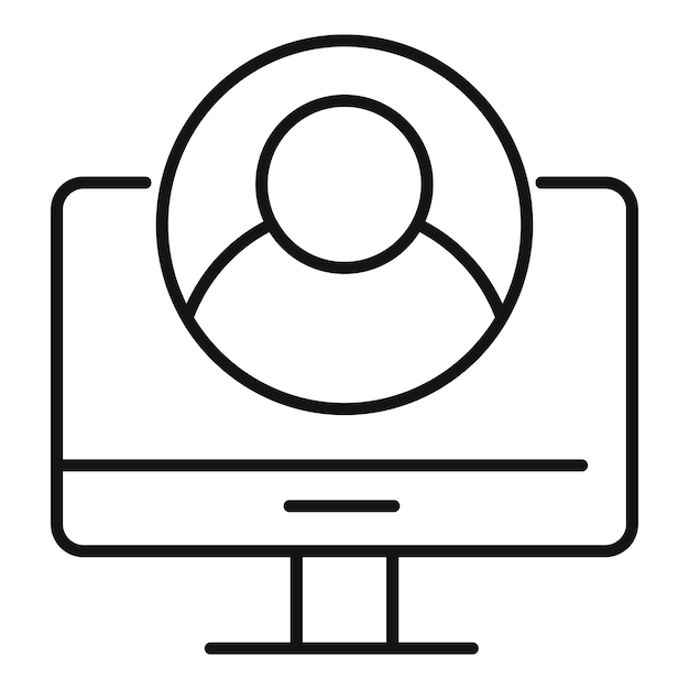 Icono de avatar de oficina en casa Contorno icono de vector de avatar de oficina en casa para diseño web aislado sobre fondo blanco