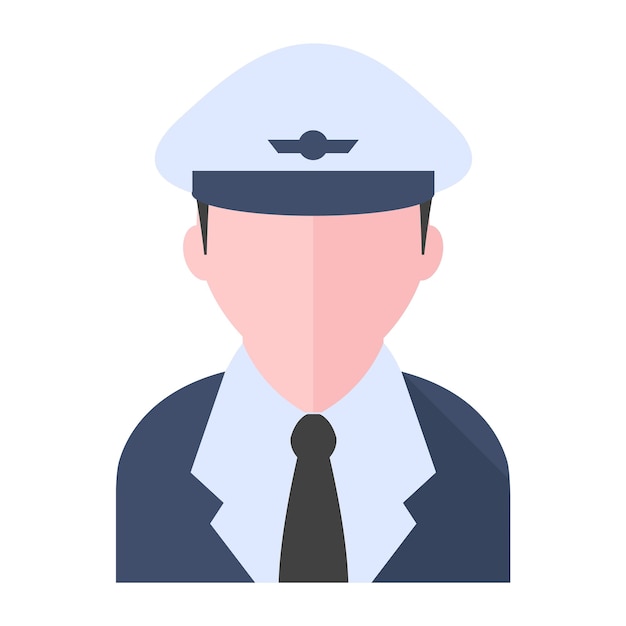 Icono de avatar piloto en estilo de color plano
