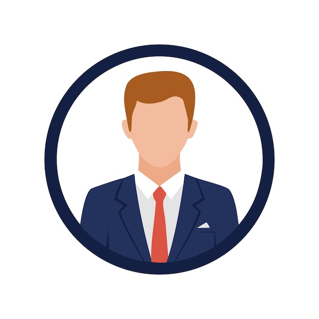 Icono de avatar sin rostro de hombre de negocios Símbolo de personaje masculino Icono vectorial simple moderno