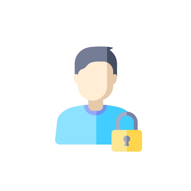 icono de avatar de usuario masculino en diseño plano