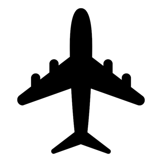 Icono de avión aislado en fondo blanco