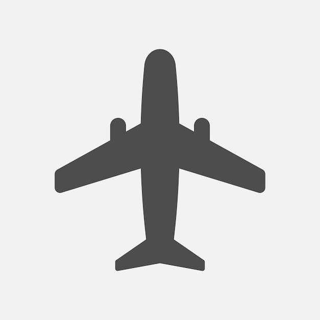 Icono de avión aislado sobre fondo blanco ilustración vectorial