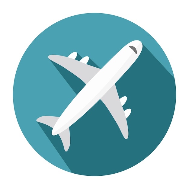 Icono de avión en círculo azul