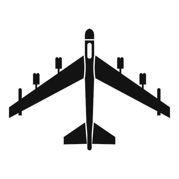 Icono de avión de combate armado Ilustración sencilla del ícono vectorial de avión de caza armado para la web