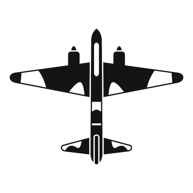 Icono de avión de combate militar Ilustración sencilla del icono vectorial para la web