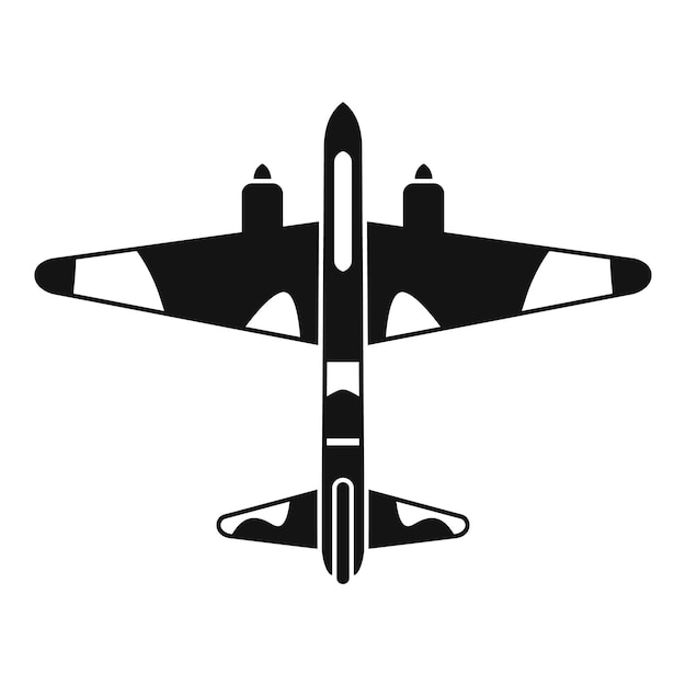 Icono de avión de combate militar Ilustración sencilla del icono vectorial para la web