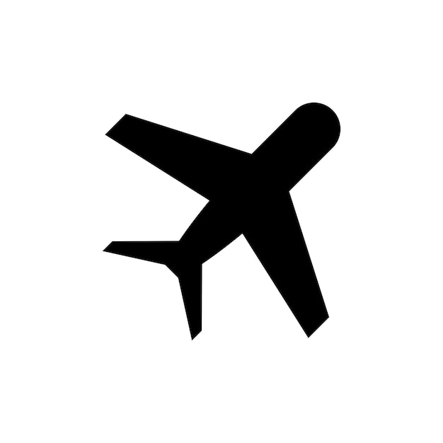 El icono del avión establece el símbolo vectorial de viaje aéreo, el avión es un signo plano, la aerolínea es una aerolínea, el icono de vuelo es un pictograma de avión de carga en estilo negro, lleno y delineado.
