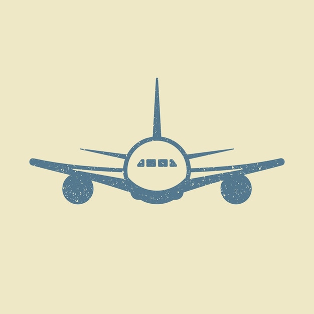 Icono de avión en estilo grunge