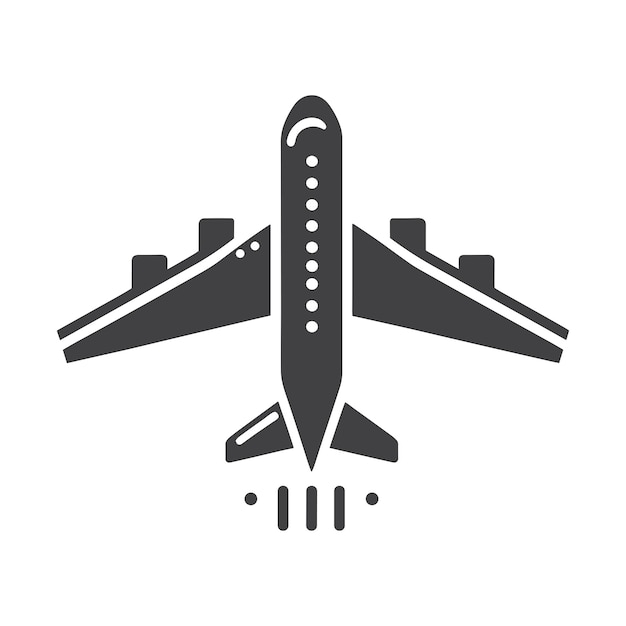 Icono de avión en ilustración vectorial de avión de estilo plano en fondo blanco aislado