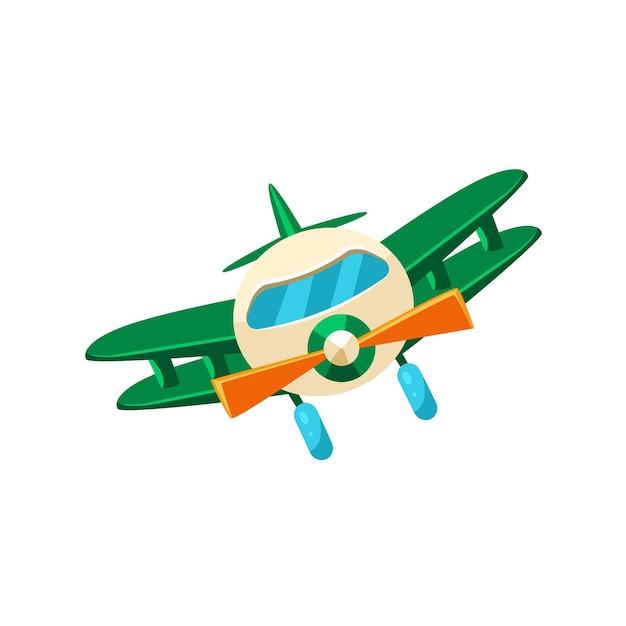 Vector icono de avión de juguete biplano