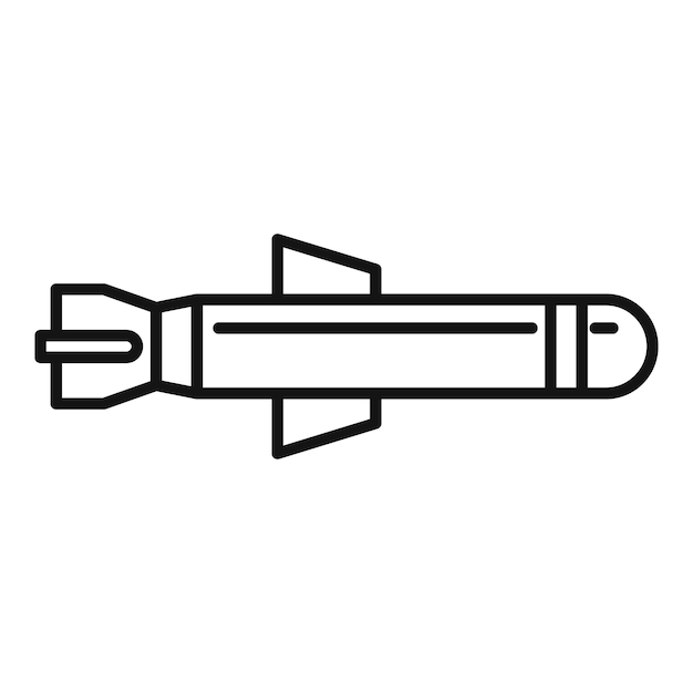 Icono de avión misil Icono de vector de avión misil esquema para diseño web aislado sobre fondo blanco