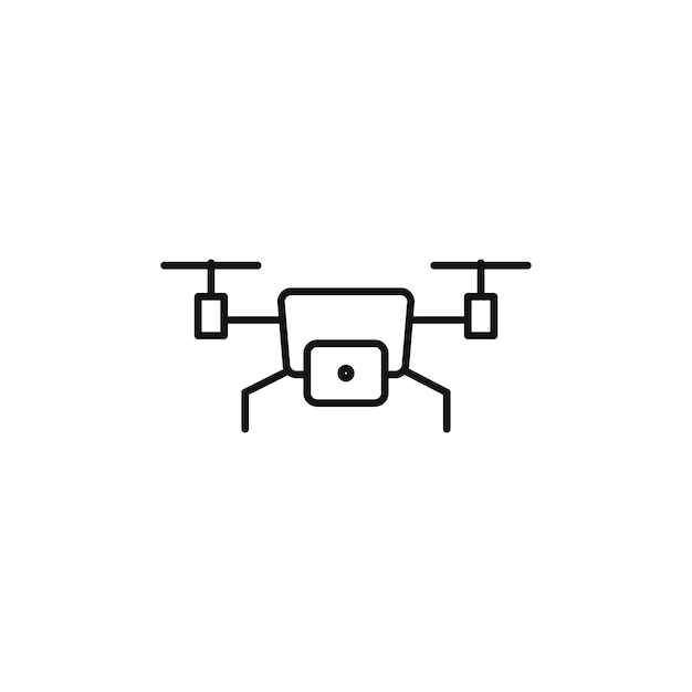 Icono de avión no tripulado aislado sobre fondo blanco