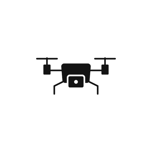 Icono de avión no tripulado aislado sobre fondo blanco