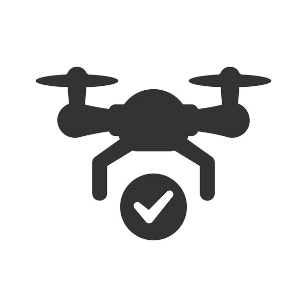 Vector icono de avión no tripulado verificado