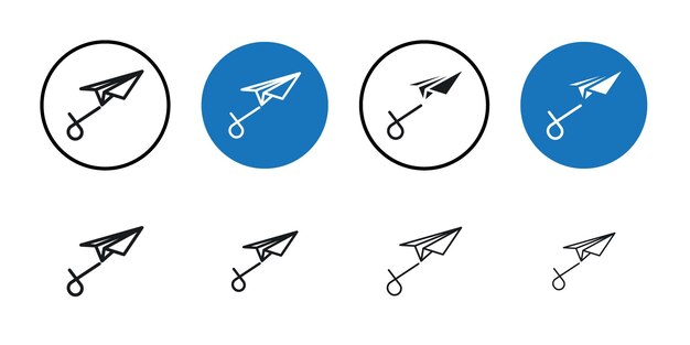 Icono de avión de papel 2 Colección de arte de líneas delgadas